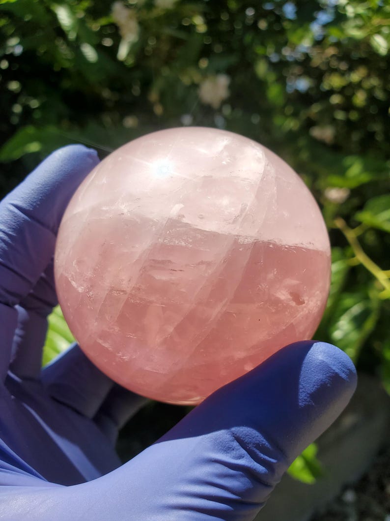 Rose Quartz Sphere 63mm, Healing Crystal Orb image 3