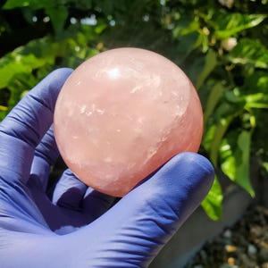 Rose Quartz Sphere 63mm, Healing Crystal Orb image 8