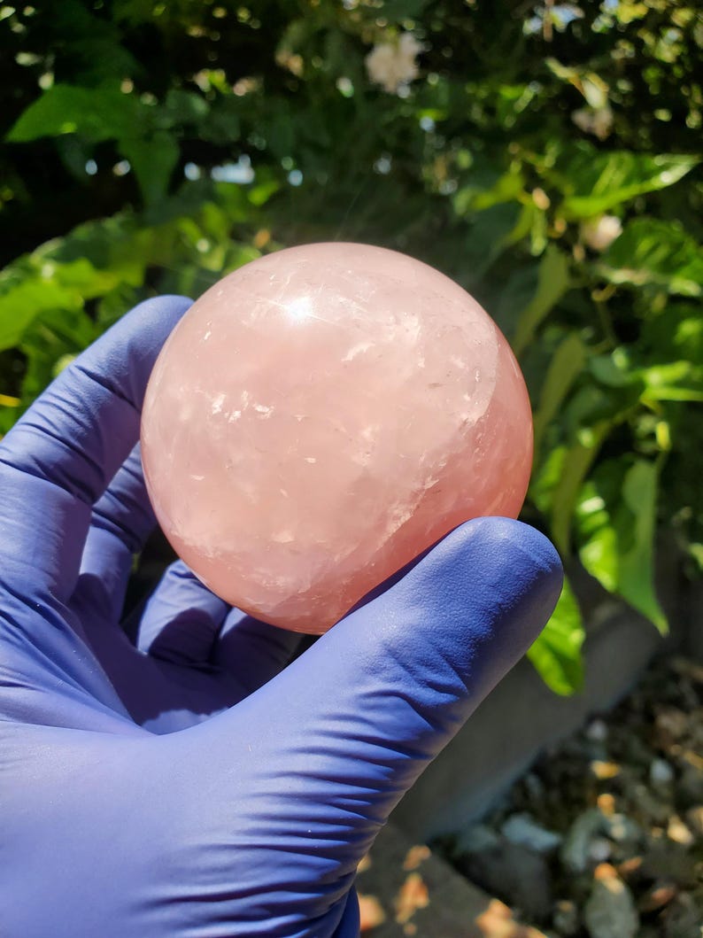 Rose Quartz Sphere 63mm, Healing Crystal Orb image 8