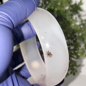Dendritic Agate bangle bracelet 5.2" inner wrist diameter