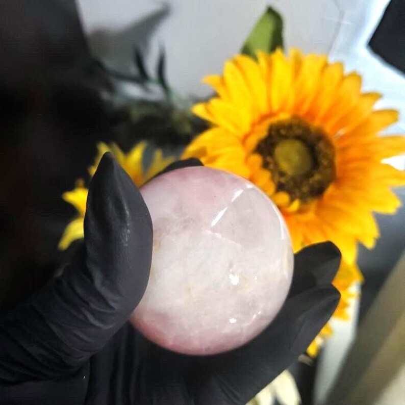 Lavender Rose Quartz Sphere 59.7mm, Polished Crystal Ball image 4