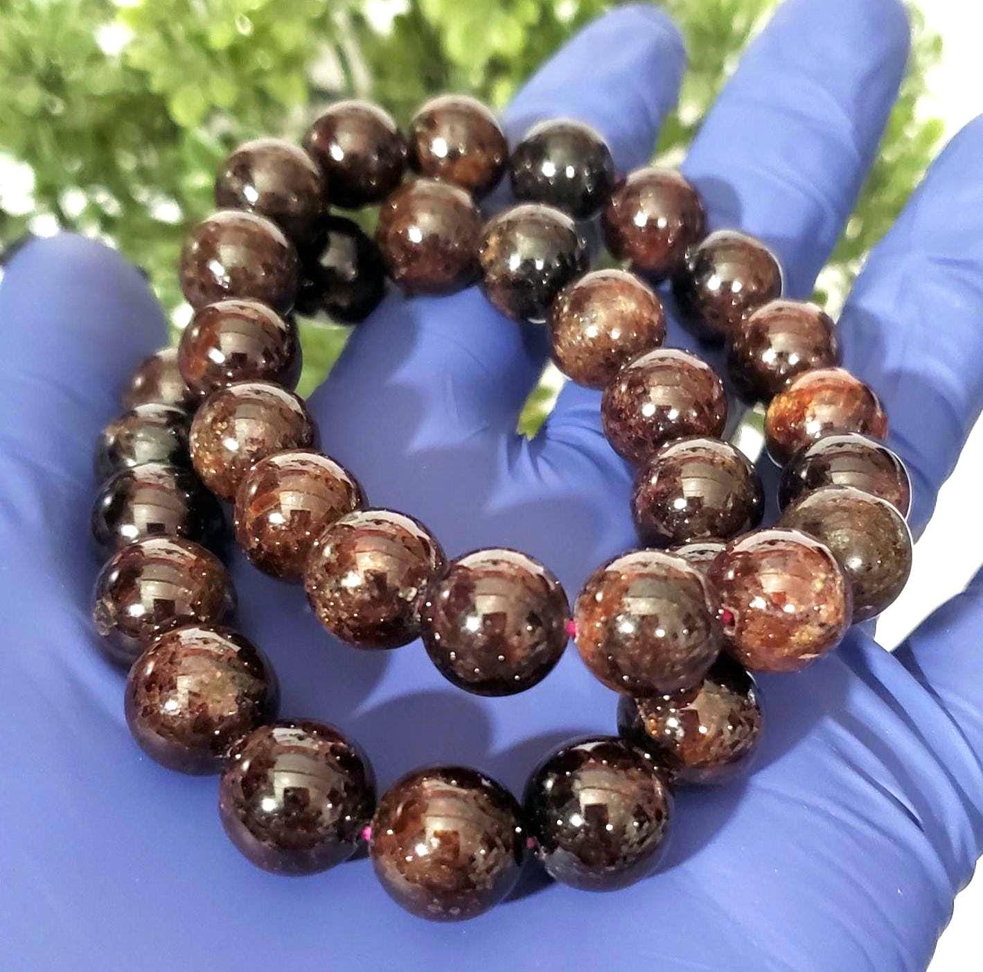 Red Garnet bead stretch bracelet 1pc