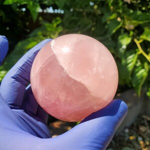 Rose Quartz Sphere 63mm, Healing Crystal Orb image 10