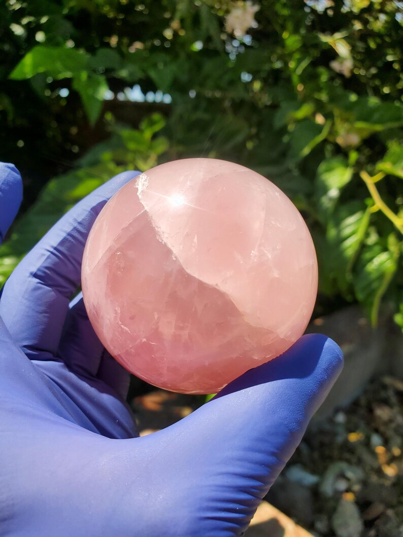 Rose Quartz Sphere 63mm, Healing Crystal Orb image 10