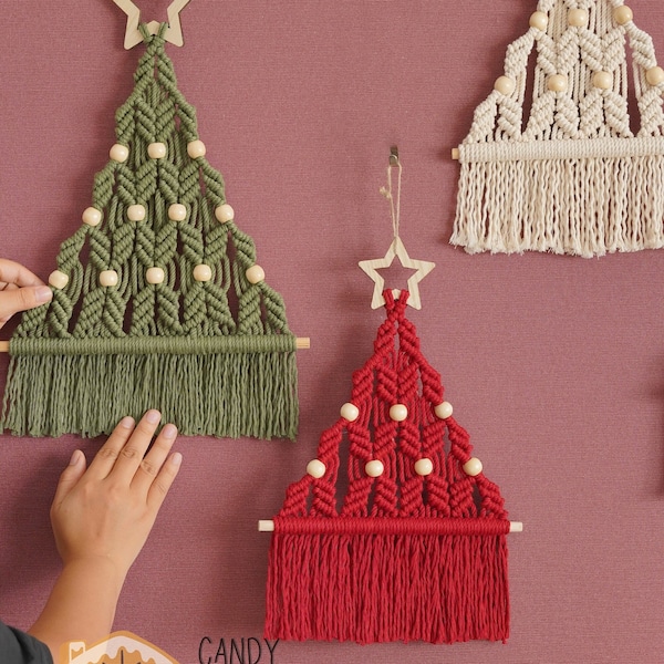Macrame Christmas Tree Wall Hanging Etsy