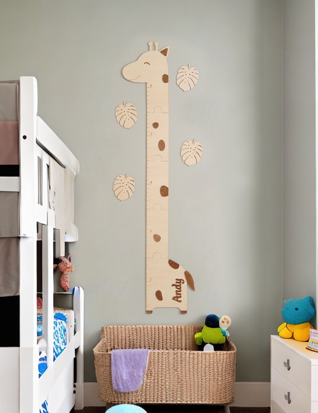 Wood Ruler Large, Safari Nursery Decor, Nursery Decor, Growth Chart