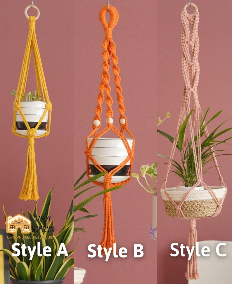 Macrame Plant Hanger Boho Plant Holder Ceiling Planter Etsy