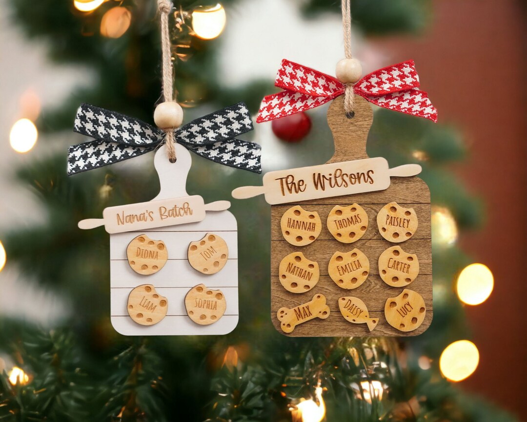 Family Name Ornament, Personalized Family Cookie Ornament, Grandma