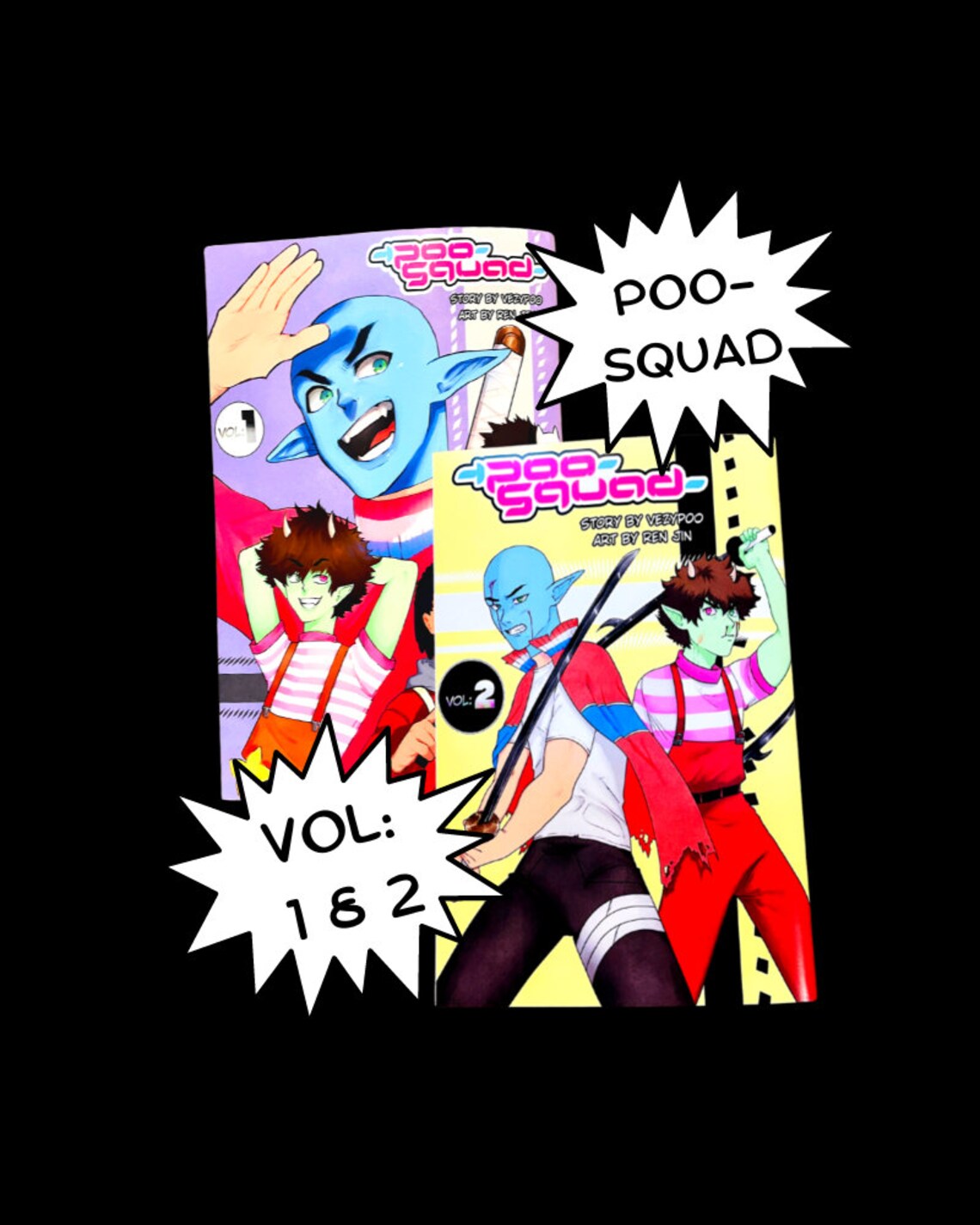 Poosquad Volumes 1 & 2 Manga Story by Vezypoo Art by Ren Etsy