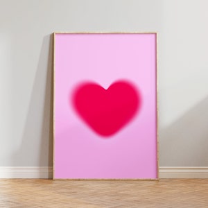 Gradient Heart Aura wall print, Aesthetic room decor, Digital Download, Modern wall print, Printable art