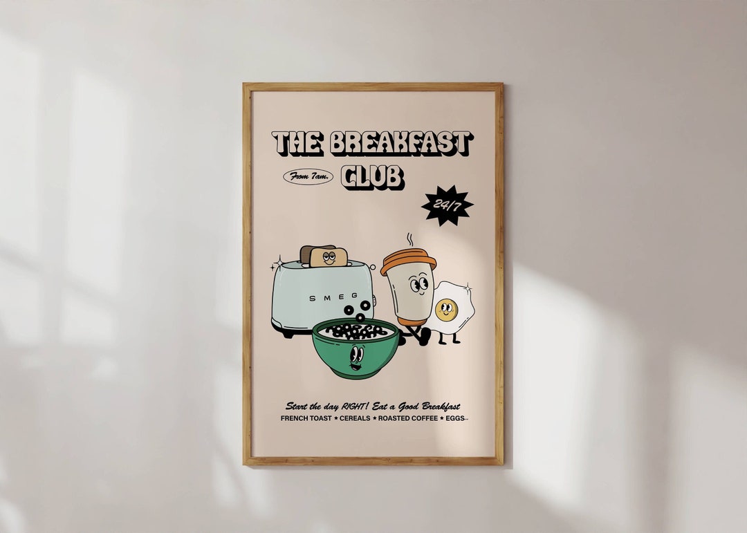 The Breakfast Club Retro Characters Wall Print, Fun Kitchen Wall Art ...