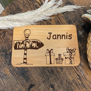 Frühstücksbrett personalisiert, Brettchen personalisiert, Babygeschenk Weihnachten, Holzbrett personalisiert, Geschenk Weihnachten, Kinder