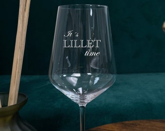 Lillet glass with engraving, Its Lillet time, engraved glass, Lillet gift, gift for Lillet lovers, Lillet glass, Lillet wine glass