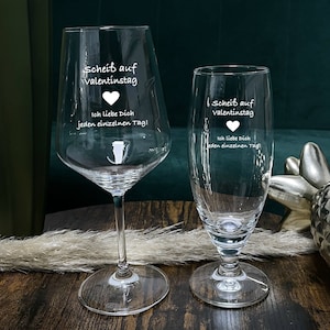 Valentijn set, bierglas & wijnglas gegraveerd, Valentijnsdag cadeau, Valentijnsdag cadeau, aanpasbaar, cadeau, glazen set cadeau