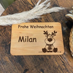 Frühstücksbrett personalisiert, Brettchen personalisiert, Babygeschenk Weihnachten, Holzbrett personalisiert, Geschenk Weihnachten, Kinder