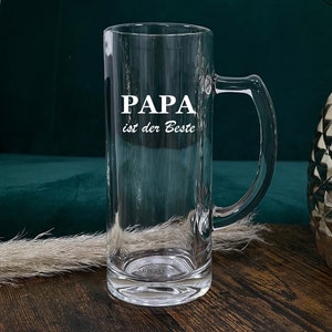 Beer glass with engraving, beer glass for dad, grandpa, Father&#39;s Day, personalized beer glass, beer gift, beer glass with handle, Father&#39;s Day gift
