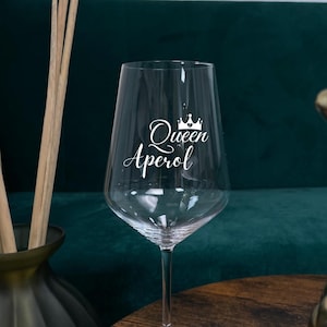 Aperol Glas mit Gravur, Queen Aperol, Aperolglas graviert, Aperol Geschenk, Geschenk für Aperolliebhaber, Aperolgeschenk Queen Aperol