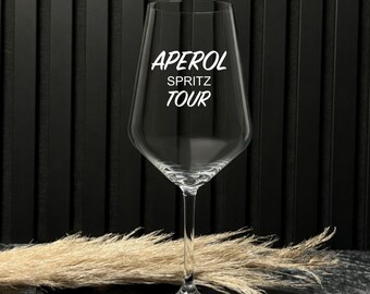 Verre Aperol gravé, Aperol Spritz Tour, verre gravé, cadeau Aperol, cadeau pour les amateurs d'Aperol, verre Aperol, verre à vin Aperol