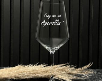 Verre Aperol gravé, verre Aperol, verre avec inscription Aperol, cadeau Aperol, Ils me voient Aperolin, verre Aperol, Aperol, verre Aperol Spritz