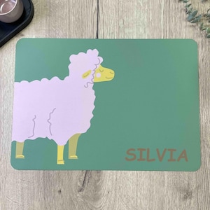 Placemat customizable, placemat with name, placemat personalized with name, placemat for children with animal motifs, gift