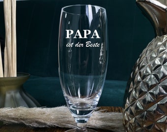 Biertulpe mit Gravur, Bierglas für Papa oder Opa, Männergeschenk, Bierglas personalisiert, Bierglas zum Vatertag, Vatertagsgeschenk