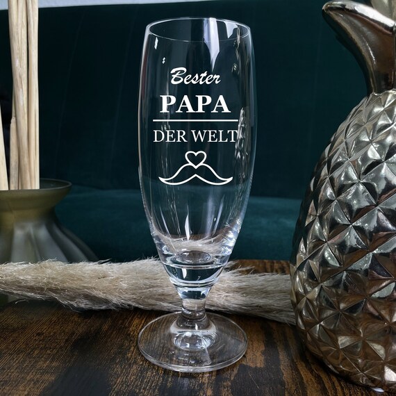 Chope à Bière Personnalisable 300 Ml - Verre Gravé - Cadeau Pour Homme (Fête Des Pères, Anniversaire) - 7