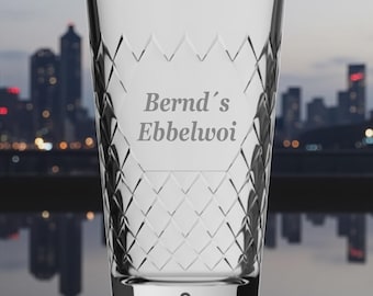 Apfelweinglas mit Gravur, Apfelweinbecher mit Gravur, Ebbelwoi, Apfelweinglas mit Namensgravur, Graviertes Apfelweinglas, Apfelweinglas