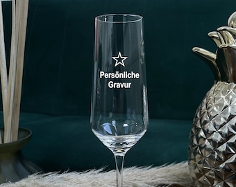 Sektglas mit Gravur, Sektglas personalisiert, Sektglas mit persönlicher Gravur, graviertes Sektglas, Sektglas Individuell gestaltbar, Sekt