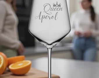 Verre Aperol avec gravure, Queen Aperol, verre Aperol gravé, cadeau Aperol, cadeau pour les amateurs d'Aperol, cadeau Aperol Queen Aperol