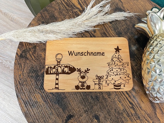 Frühstücksbrett personalisiert, Brettchen personalisiert, Weihnachtsgeschenk für klein & groß, Brett personalisiert, Geschenk Weihnachten