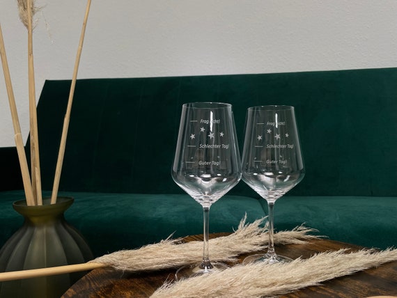 6er Set Weinglas mit Gravur, Weinglas mit Gravur, Weinglas graviert, Weinglas, Weingläser, Weinglas mit Stimmungsmeter, Weinglas Set, Glas