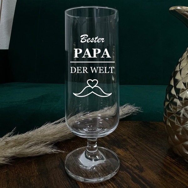 Verre à bière avec gravure, verre à bière pour papa, grand-père, oncle, etc., cadeau pour hommes, verre à bière personnalisé, cadeau à bière, verre à bière avec anse et gravure