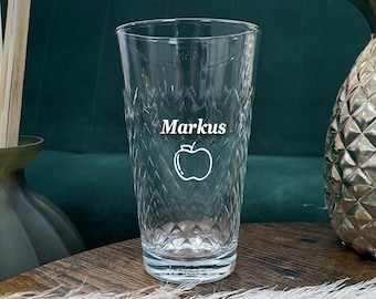 Apple wine glass with engraving, apple wine mug with engraving, Ebbelwoi, apple wine glass with name engraving & apple motif, engraved apple wine glass
