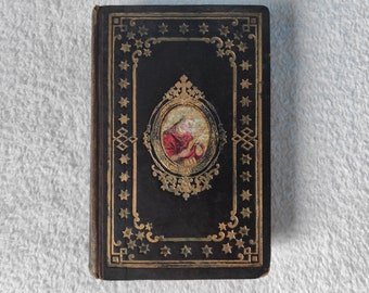 Libros antiguos del siglo XIX, ideas de regalos antiguos, libros antiguos, vintage, año 1866, libros raros "Die Magd des Herrn".