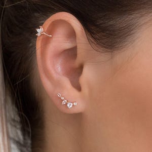 Moissanietoorbel,diamantenoorbellen,moissanietoorbellen,14k massief gouden oorstekers,kleine,diamantenoorstekers•roségouden oorbellen•cadeau voor haar
