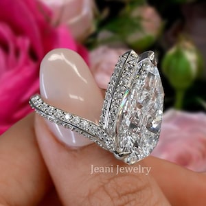 14k white gold ring gold wedding band 14 CT pear shaped engagement ring,solitaire ring diamond cocktail wedding ring anniversary ring