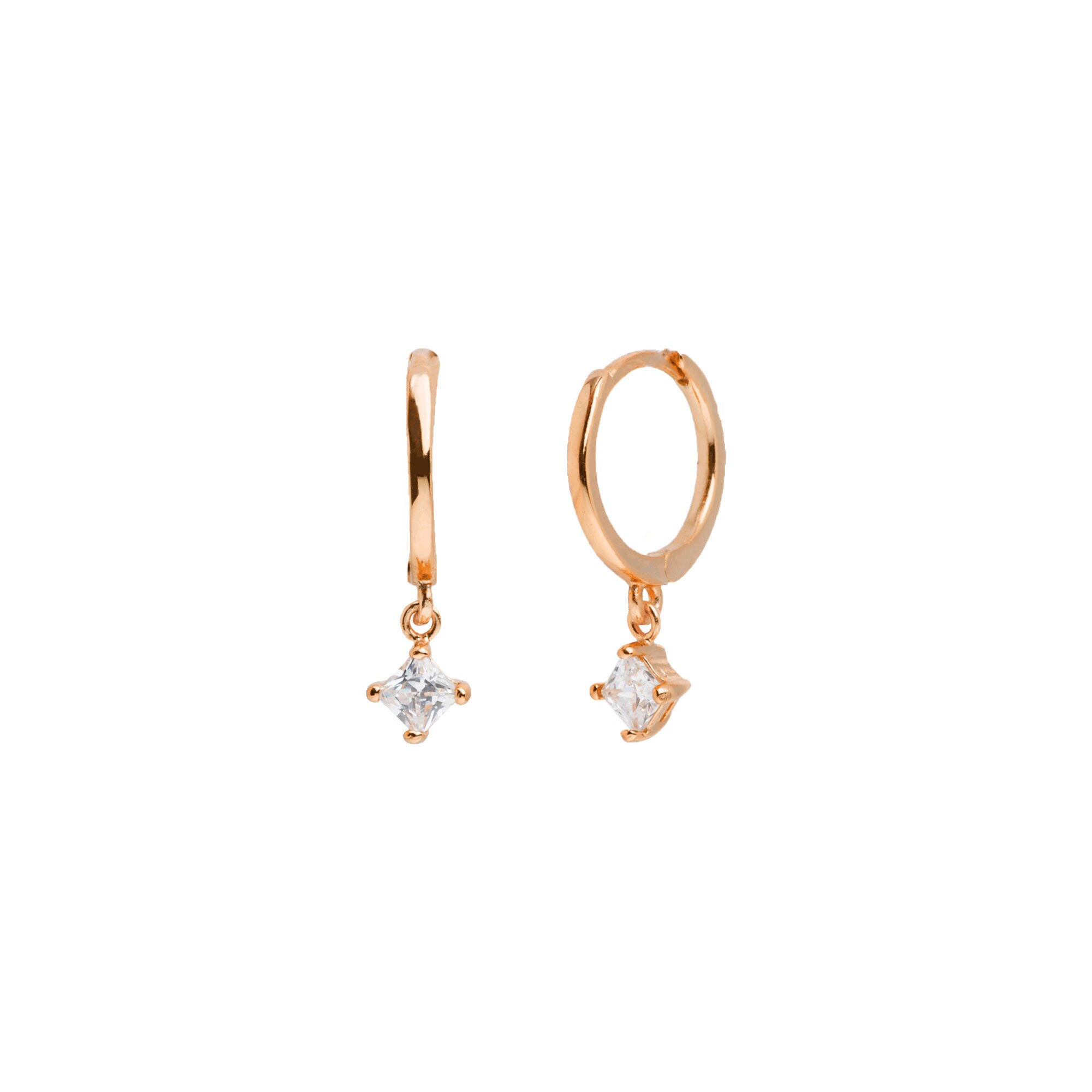 人気☆【VINTAGE HOLLYWOOD】☆Color Hoop Charm Drop Earrin.g Starburst Rainbow Moonstone Charms on Huggies | Liven Drop