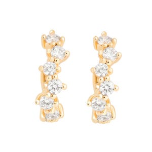 ダイヤモンド ヘリックス イヤリング、ヘリックス フープ、14K ソリッド ゴールド、ダイヤモンド ハギー、軟骨フープ、軟骨イヤリング、ヘリックス フープ イヤリング、小、極小フープイヤリング