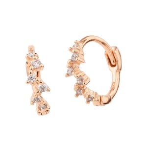 Huggie Hoop Earrings Cartilage Hoop Helix Hoop Helix Piercing 14k Solid Gold Diamond Huggie Earrings Tiny Hoop Earrings Cartilage Earring
