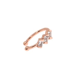 Ear Cuff a conchiglia senza piercing, in oro rosa 14k, a cerchio, finto piercing a conchiglia, anello per cartilagine, finto anello a conchiglia, minimalista, finto orecchio, regalo per lei