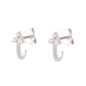 Diamond huggie earrings 14k gold half open huggie hoop earrings diamond huggies tiny huggie earrings ear hugger earrings Cartilage Earring