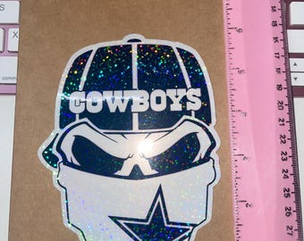 dallas cowboys skull stickers | vinyl decal | waterproof | holographic | trendy | football | gift for him | We dem Boys | cowboys | star