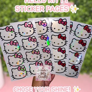 Hello Kitty Holographic Sticker 3” Sticker – Choose Your Own Shine – Cute Party Favors, Laptop, Room & Journal Decor, Sticker Sheet