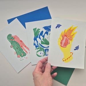 Lot de 3 cartes