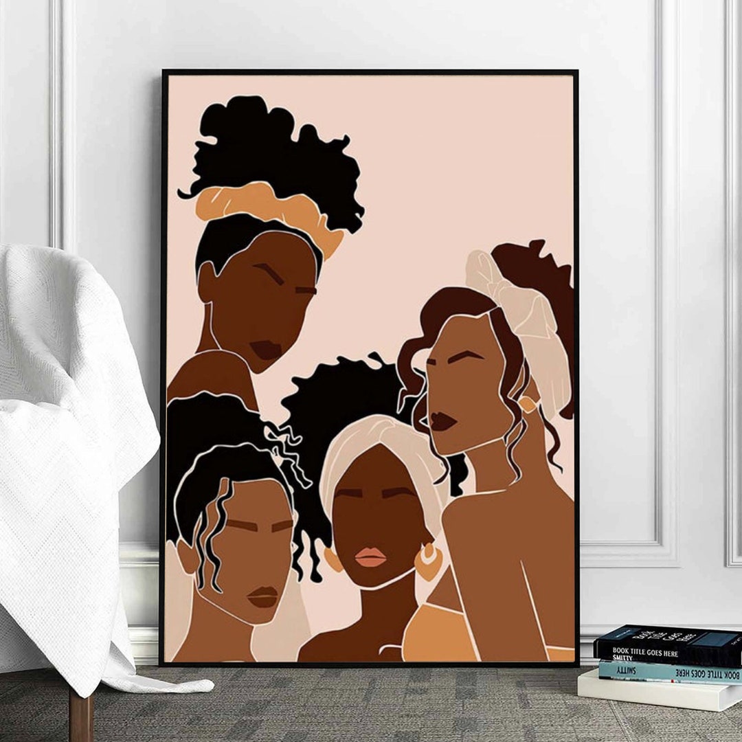 4 Black Women Poster Afro Girl Wall Art African American Etsy