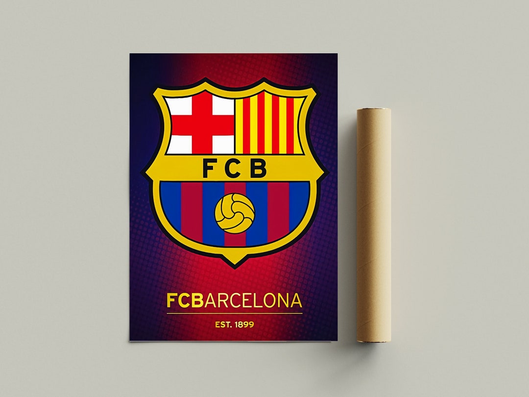 Barcelona FC Logo Poster Wall Art Home Decor Football Poster High