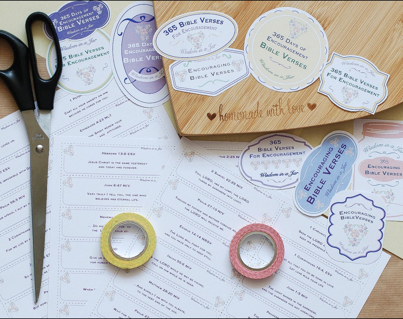365 Printable Bible Verses of Encouragement for Jar Gift - Etsy
