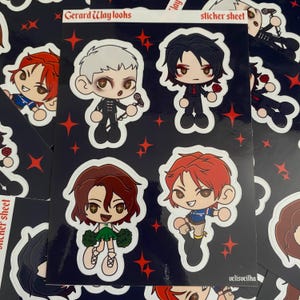 Gerard Way Sticker Sheet: My Chemical Romance, Emo