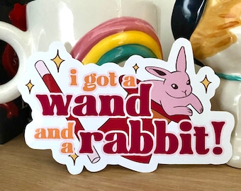 Chappell Roan &#39;Wand and Rabbit&#39; Sticker: Sapphic Lesbian LGBT Pride