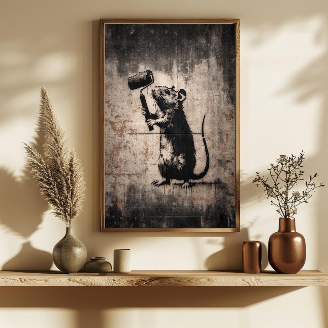 Rat Walll Whimsical Rat Wall Art | Modern Printable Poster | Urban Street Art ...